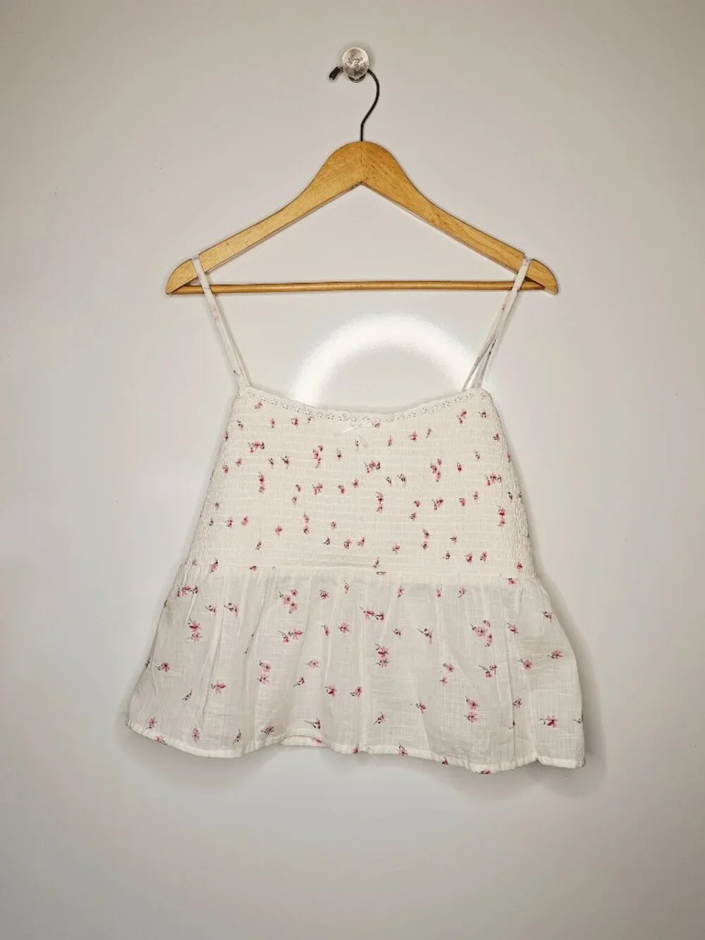 Cottage Core Cotton Smocked Baby Doll Tank Top, Women's XL